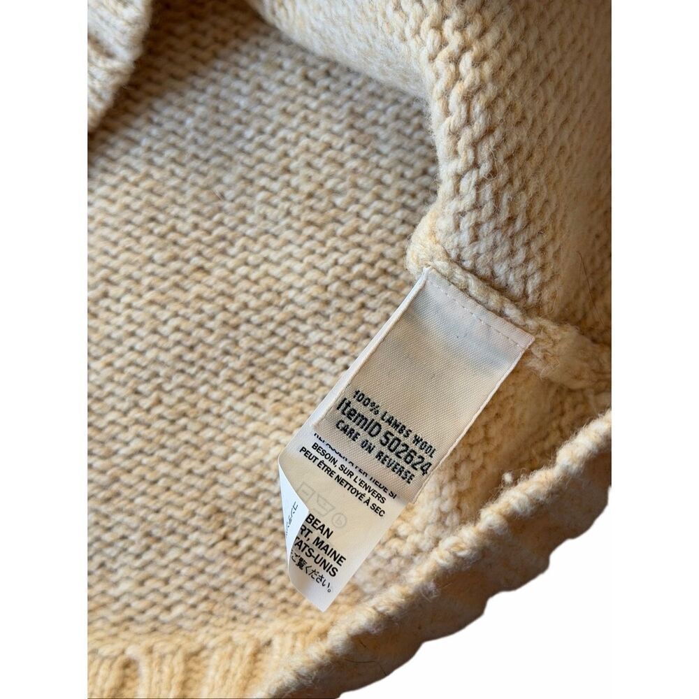 LL Bean Fair Isle Crew Neck Sweater Women’s Size Small cream brown 100% wool - Picture 5 of 8